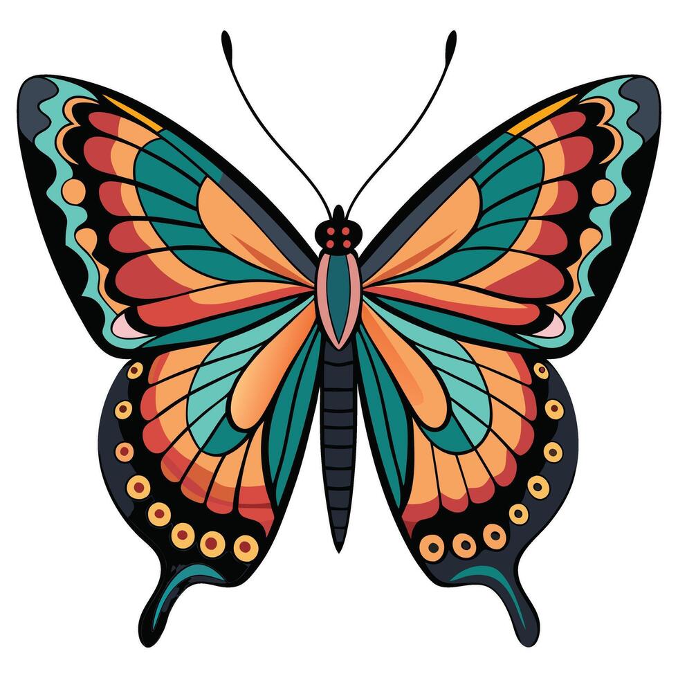 Vibrant Butterfly with Artistic Wing Patterns Available on EPS File vector