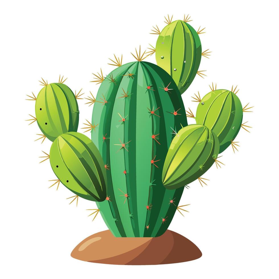Stylized Cactus Art Available on EPS File vector