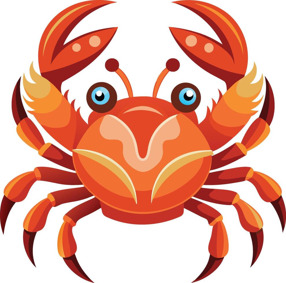 Dynamic Crab Illustration with Bold Features Available on EPS File vector