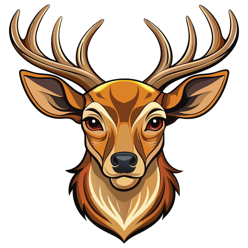 Elegant Deer Head with Unique Antlers Available on EPS File vector