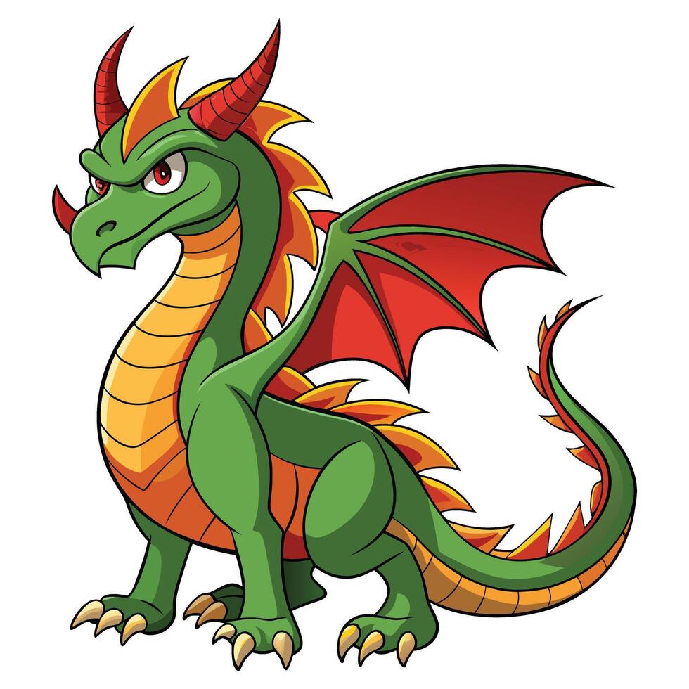 Majestic Dragon with Fierce Eyes Available on EPS File vector