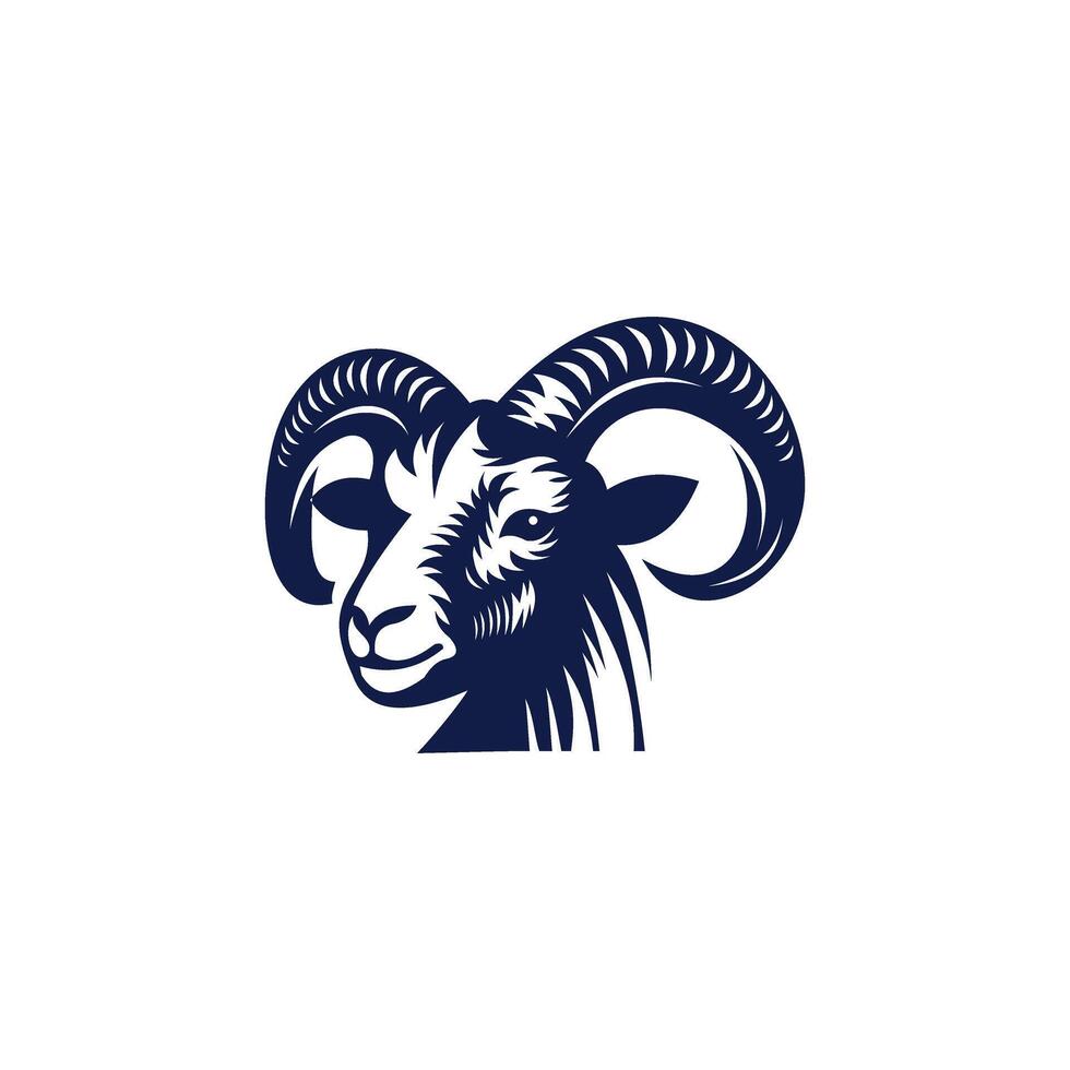 Portrait of goat head logo design vector