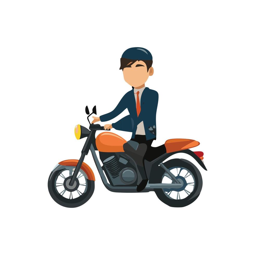 Riding a Motorbike vector