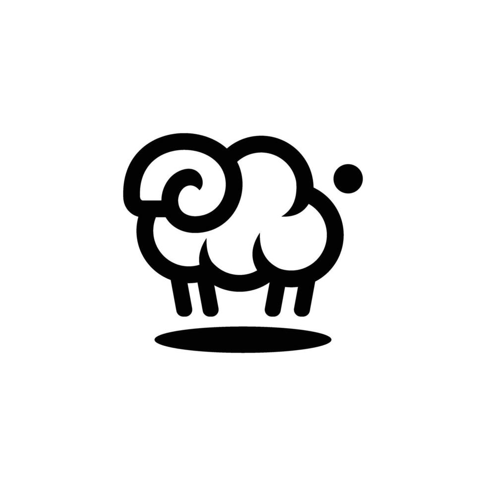 iconic abstract sheep logo design vector