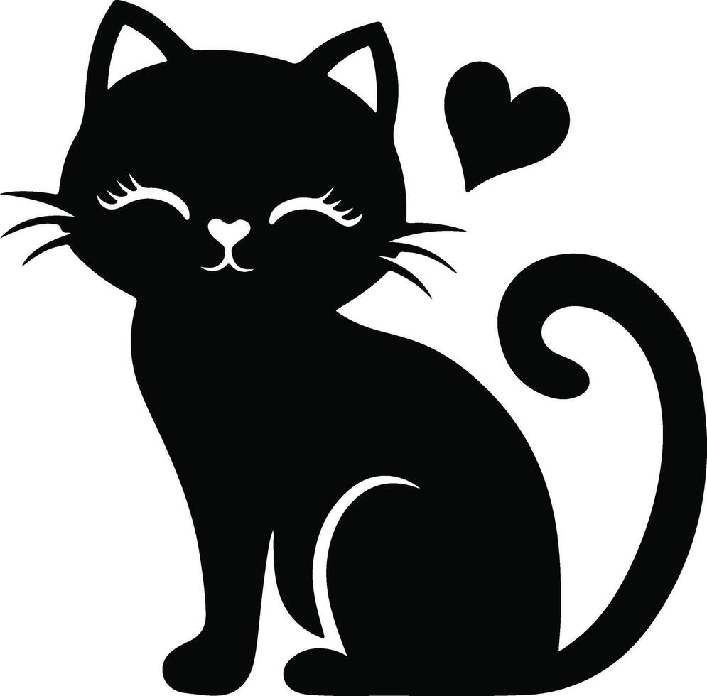 Minimalist Cat Silhouette Design vector