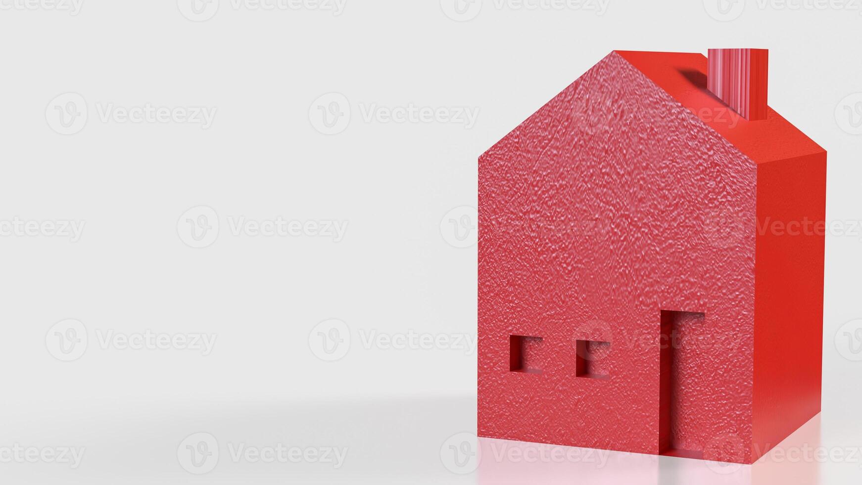 The Red House for property or real estate concept 3d Rendering. photo
