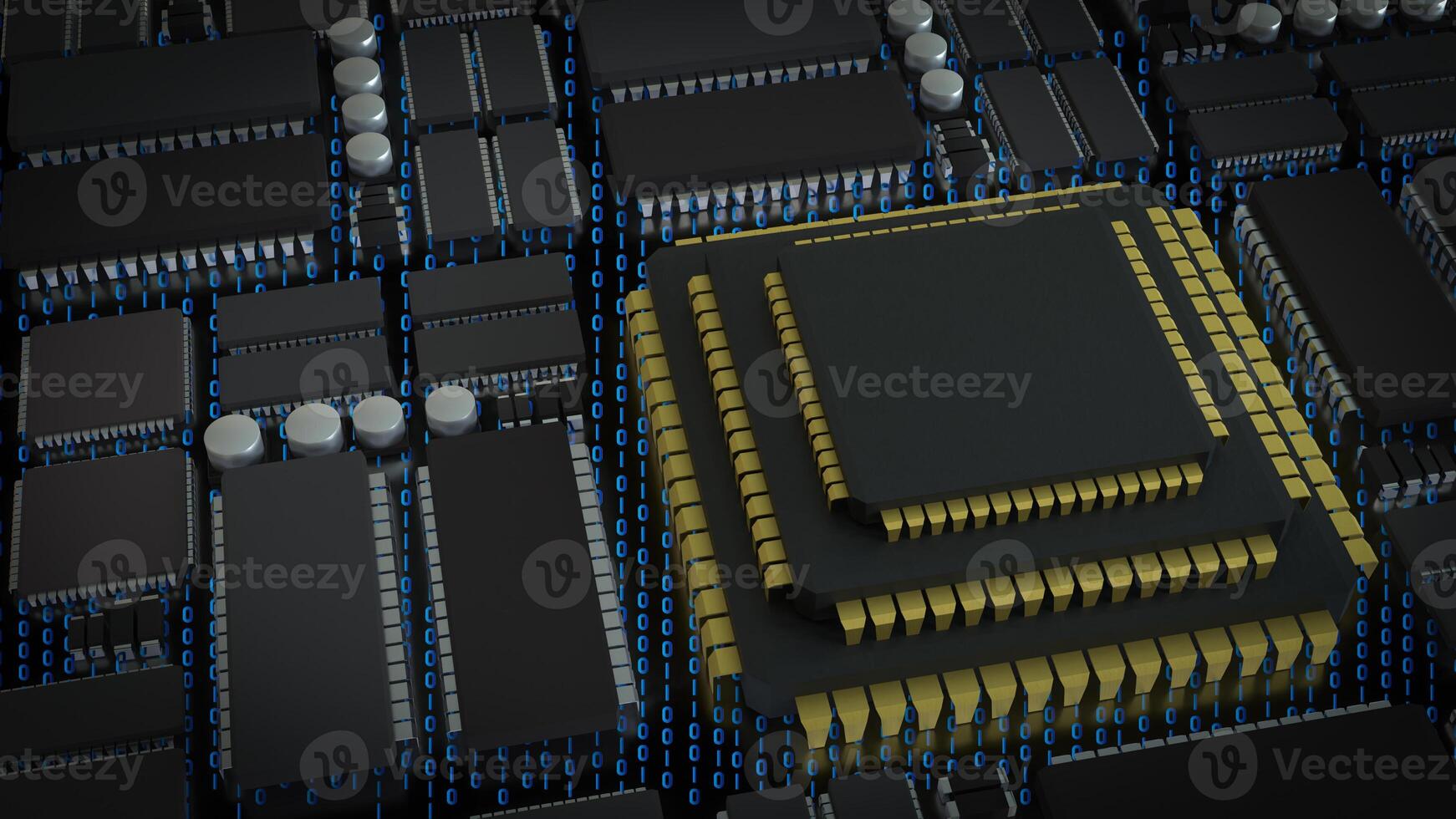 Chip for Technology or IT concept 3d Rendering. photo