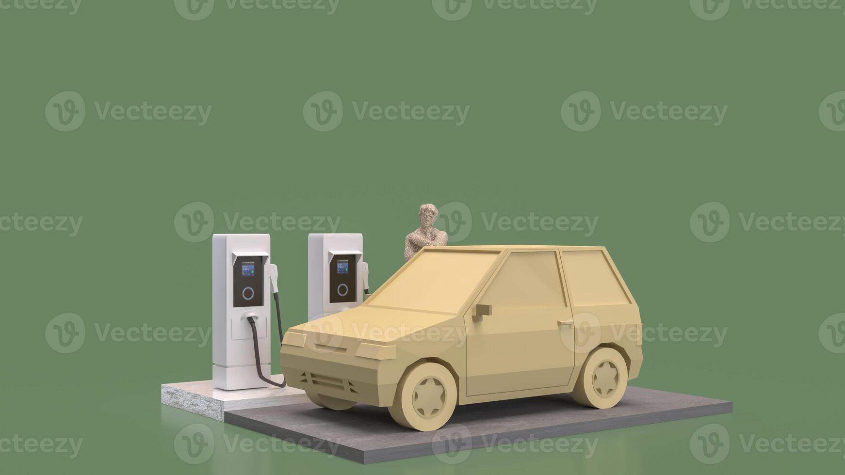 EV Station and Car for Technology or Transportation photo