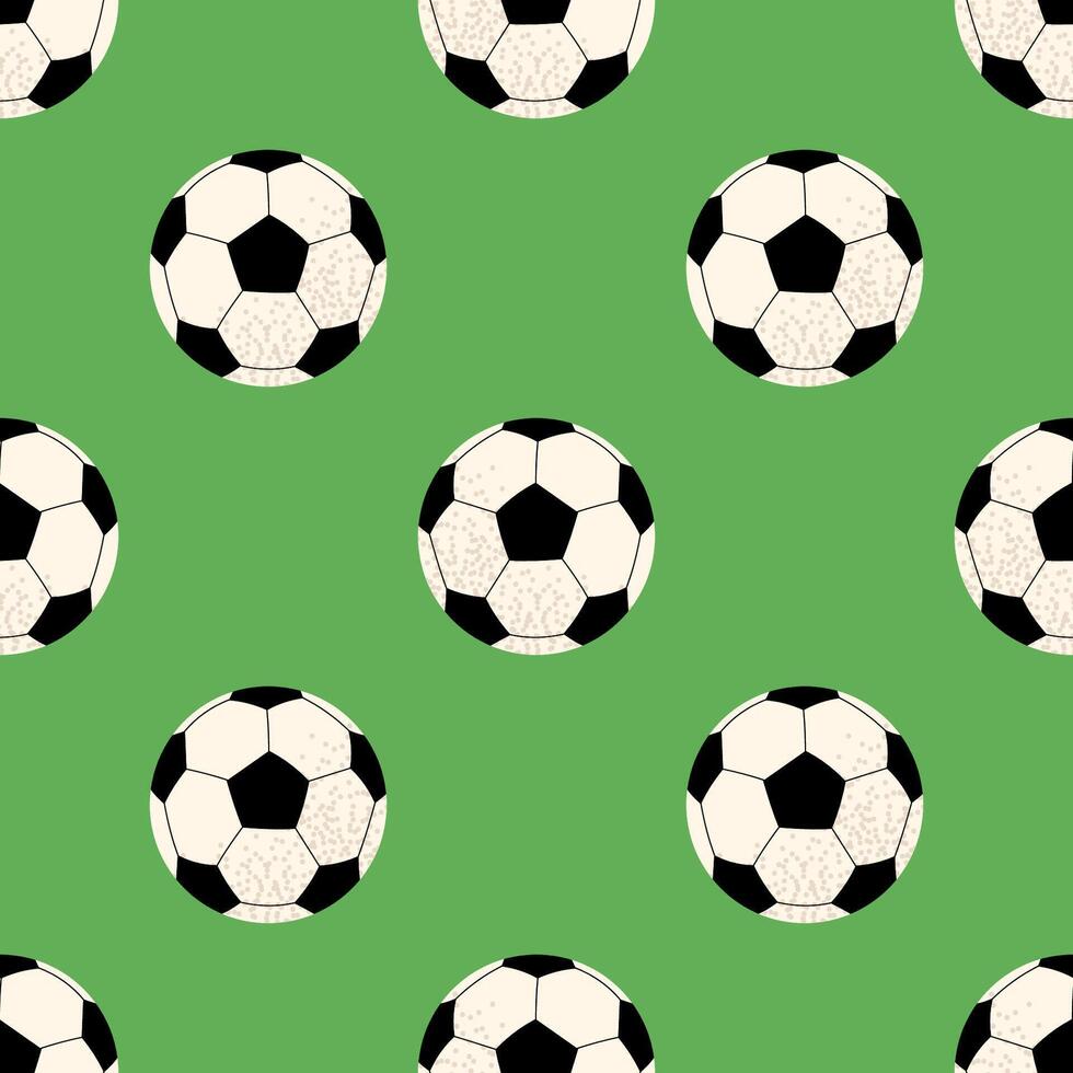 Soccer ball. For sports themes, outdoor games and team activity concepts. Seamless pattern for textile, wrapping paper, background. vector