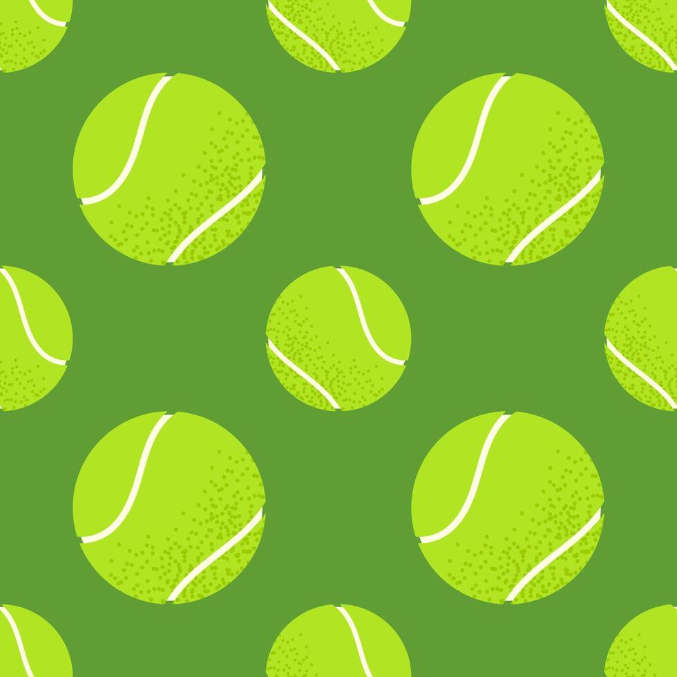 Tennis ball. For sports themes, outdoor games and team activity concepts. Seamless pattern for textile, wrapping paper, background. vector
