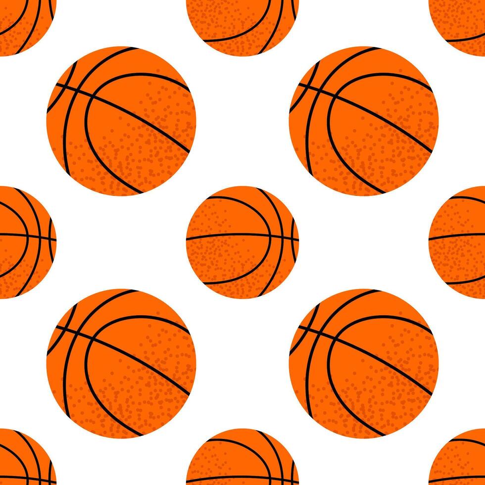Basketball ball. For sports themes, outdoor games and team activity concepts. Seamless pattern for textile, wrapping paper, background. vector