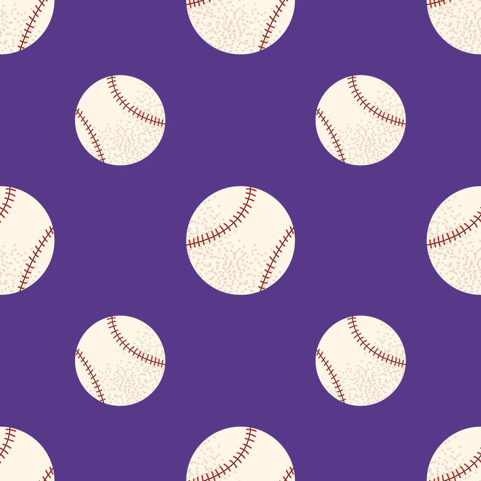 Baseball ball. For sports themes, outdoor games and team activity concepts. Seamless pattern for textile, wrapping paper, background. vector