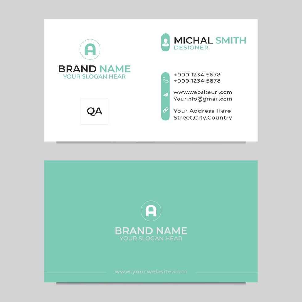 A sleek and modern business card design template perfect for corporate and personal branding. vector