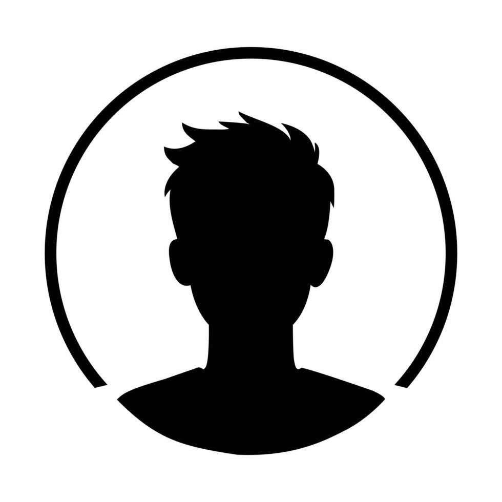 A simple and modern boy icon, suitable for educational materials, kids' apps, or family-themed designs. vector