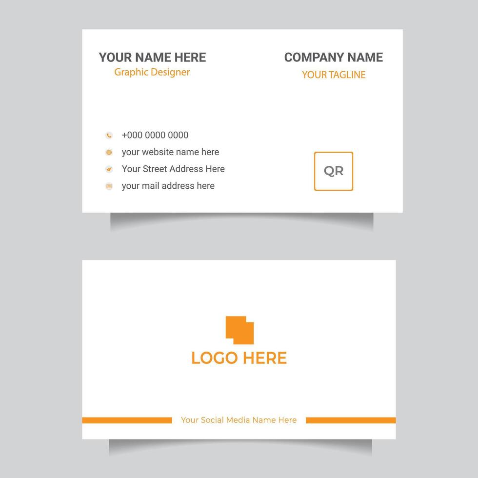 Minimalistic business card for office, networking and corporate branding. vector