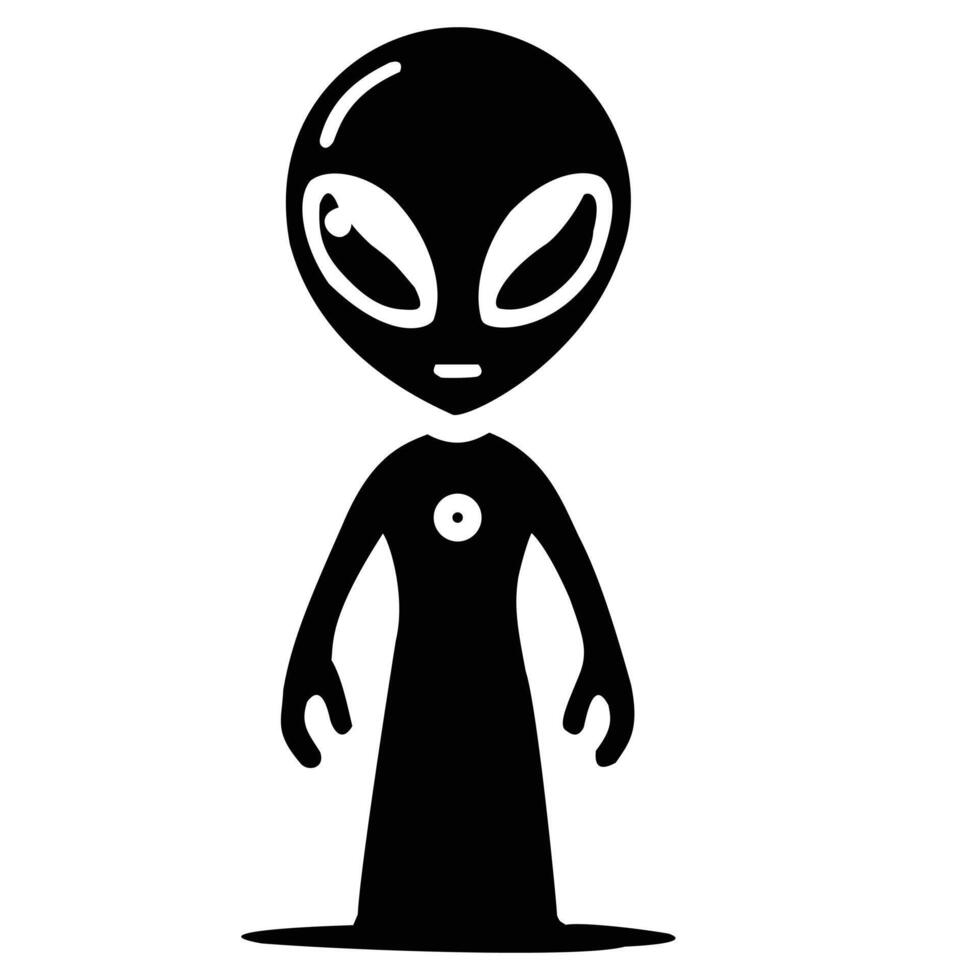 A minimalist alien illustration ideal for stickers posters or educational materials. vector