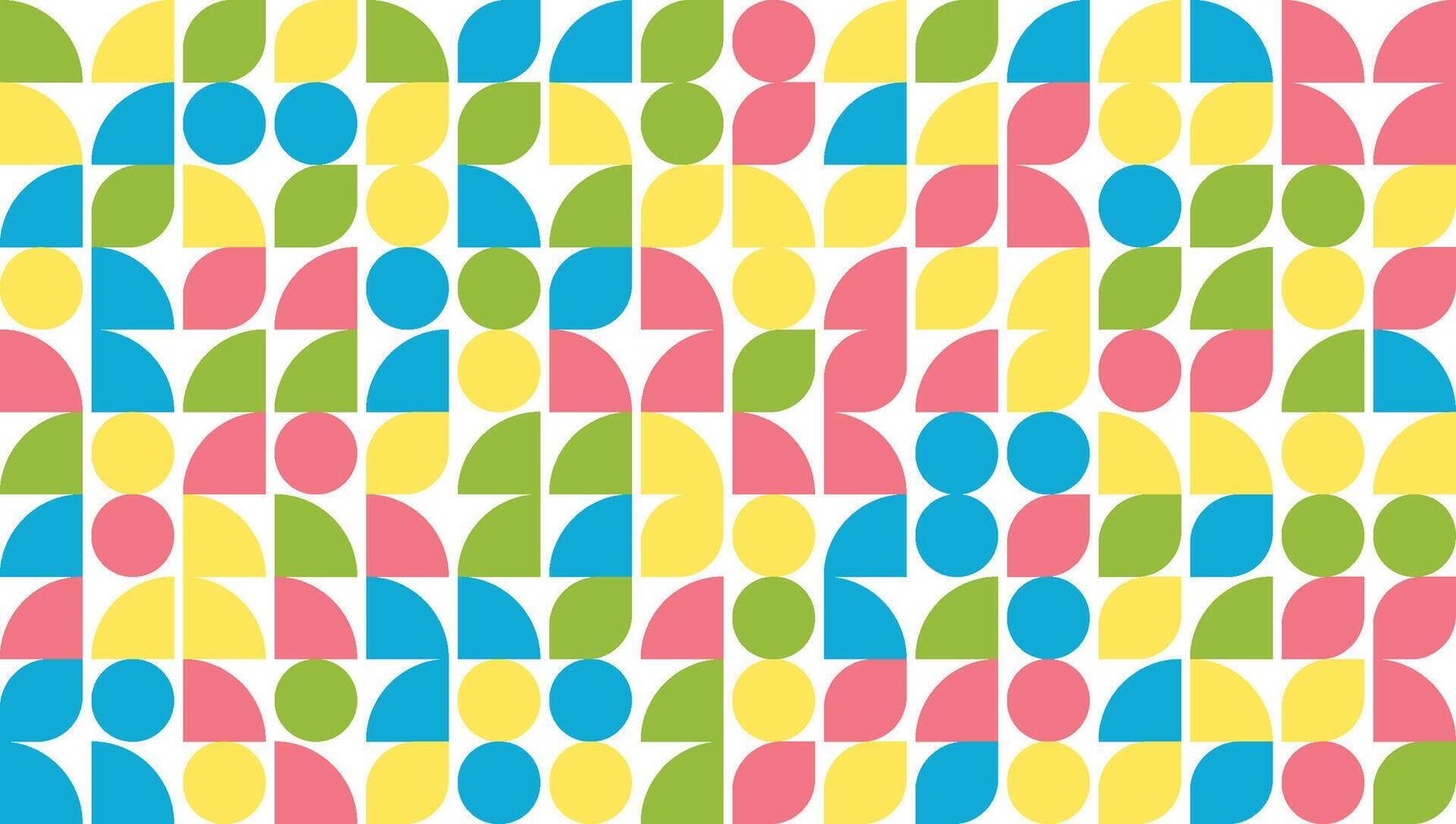 circle and leaf shape Bauhaus Style geometric pattern in easter color vector