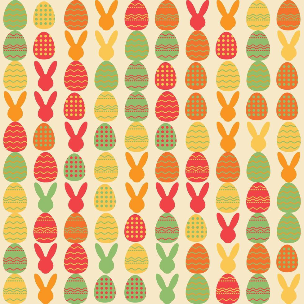 Bauhaus Style geometric pattern egg and rabbit shape in easter color vector