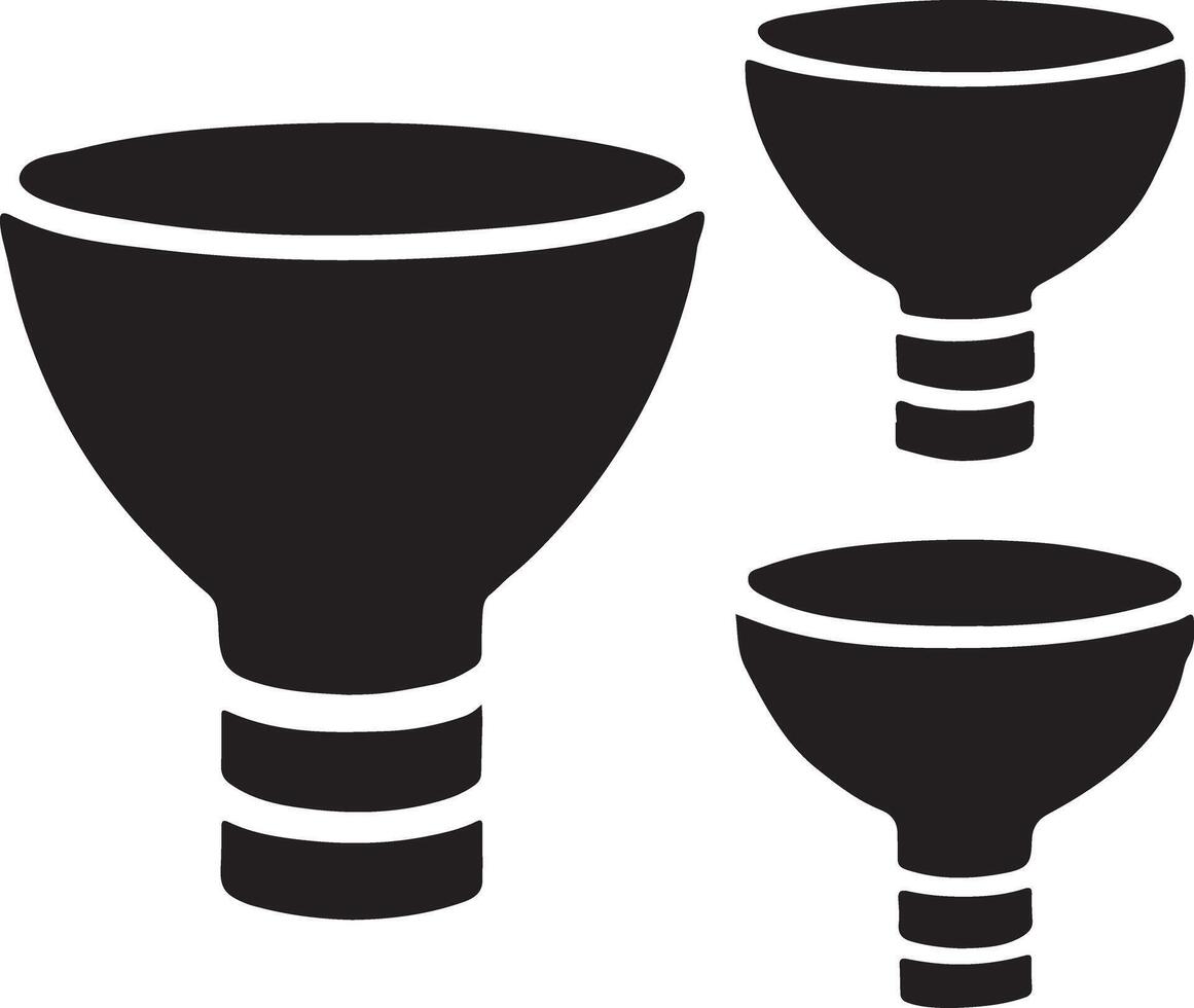 Funnel Icon Set Silhouette Illustration vector