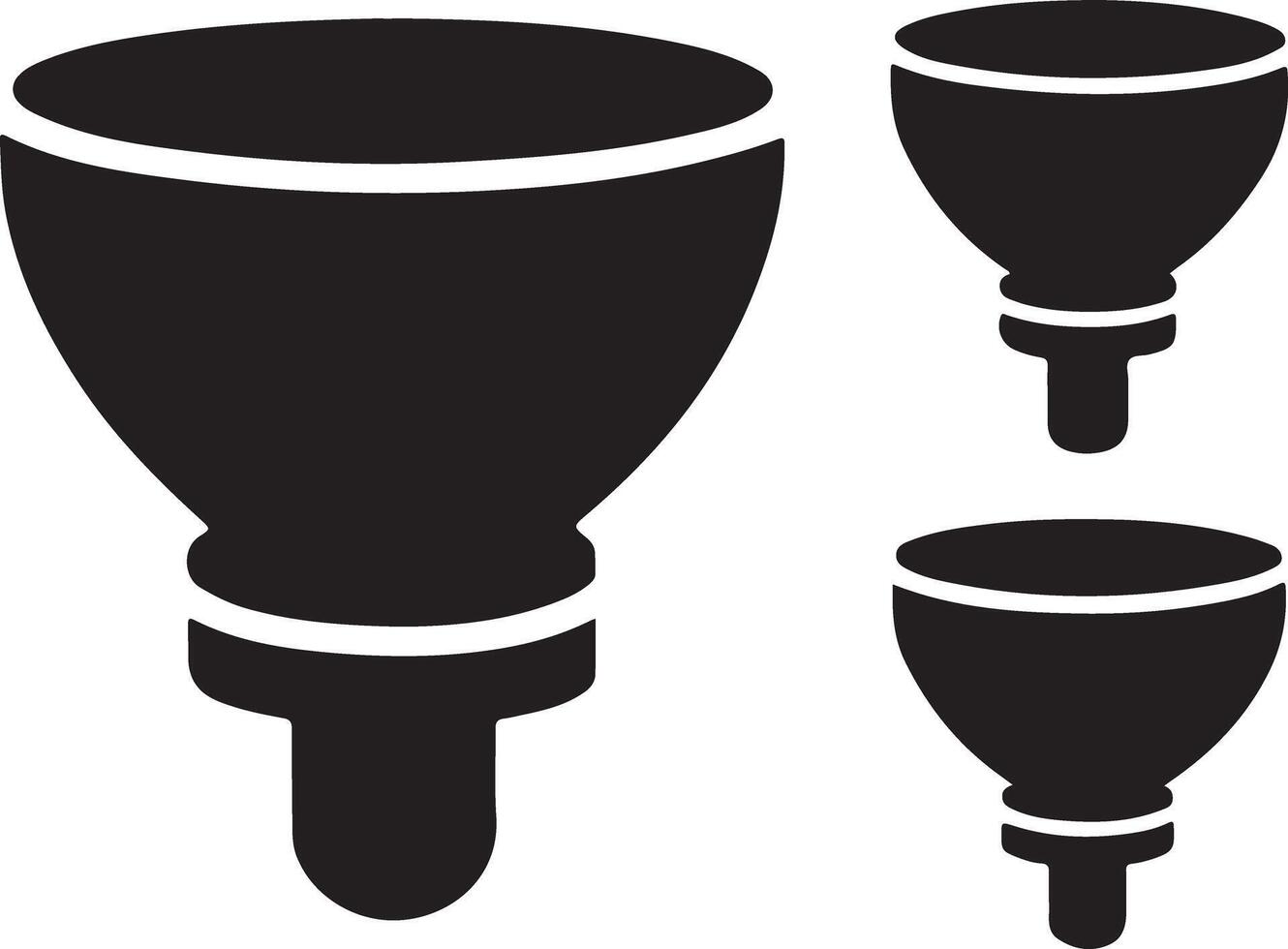 High Quality Funnel Icons Silhouette Graphics vector
