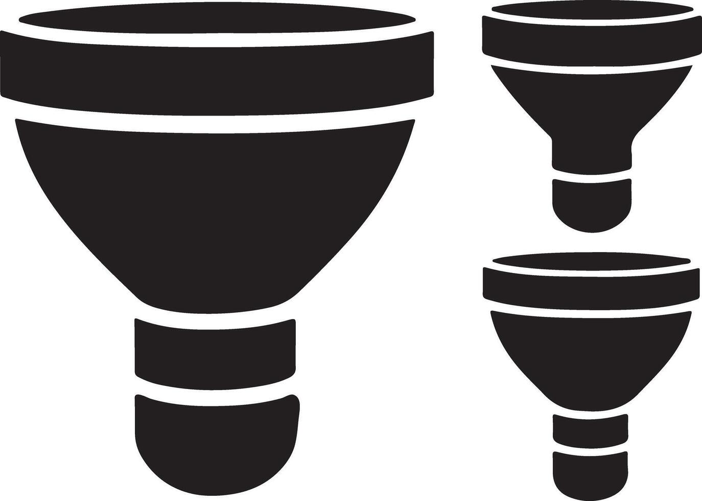 Minimalist Funnel Icon Set Silhouette Design vector