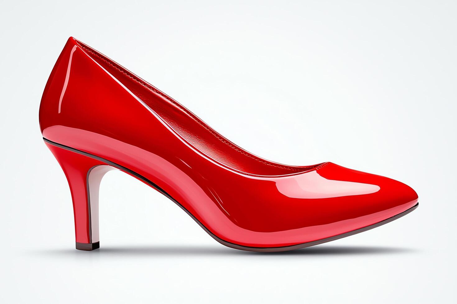 Elegant red high heel shoe on a light background. photo