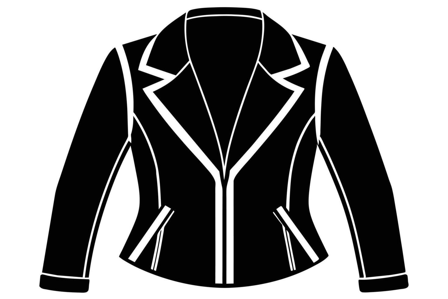 Stylish black leather jacket design illustration vector