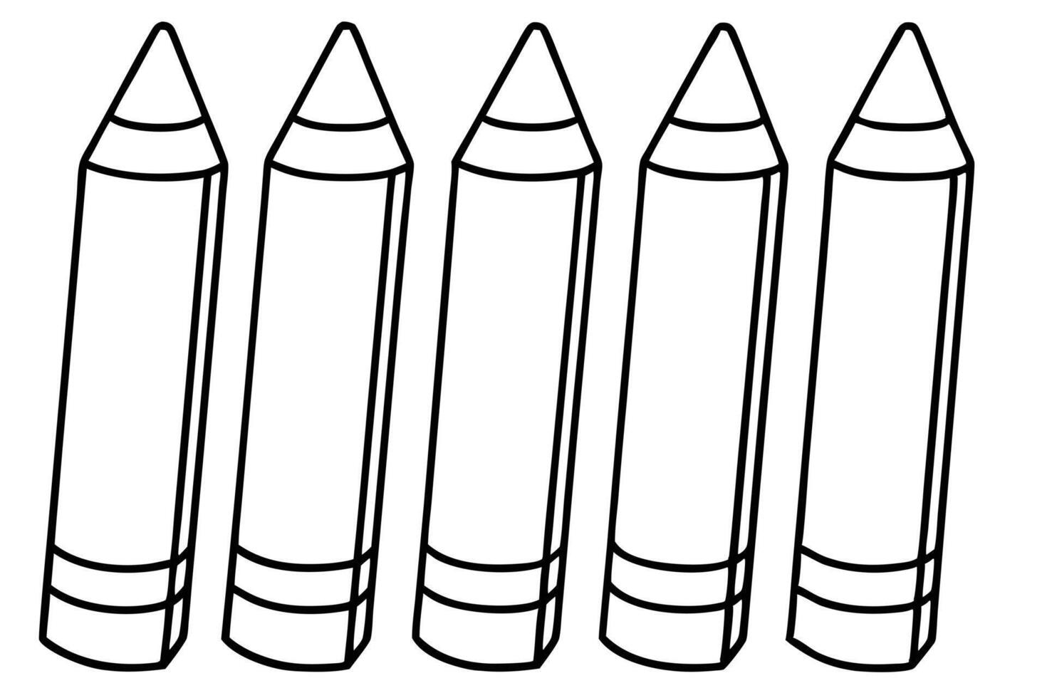 A Simple Black and White Line Art Pencils vector