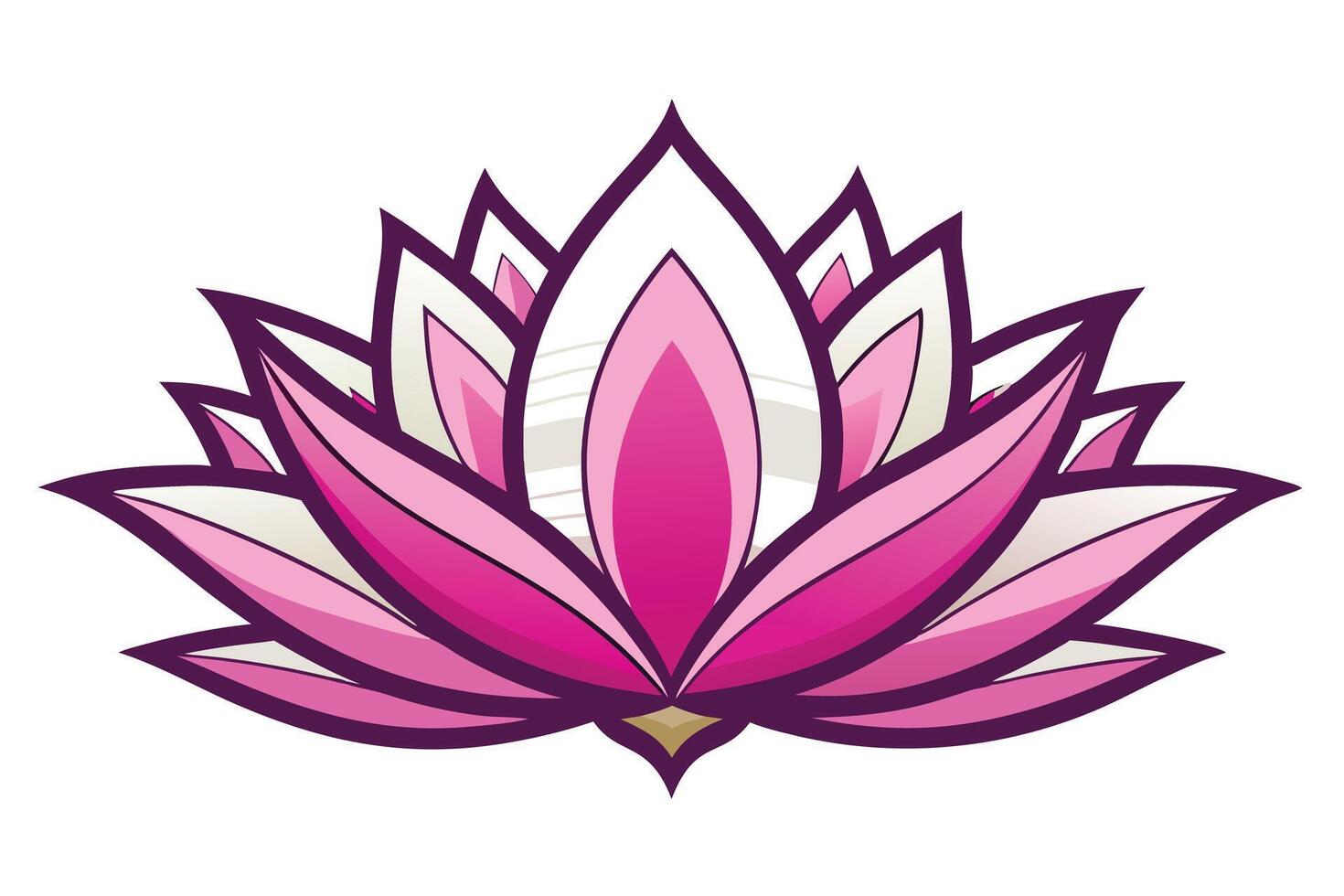 Vibrant Pink Lotus Flower Design vector