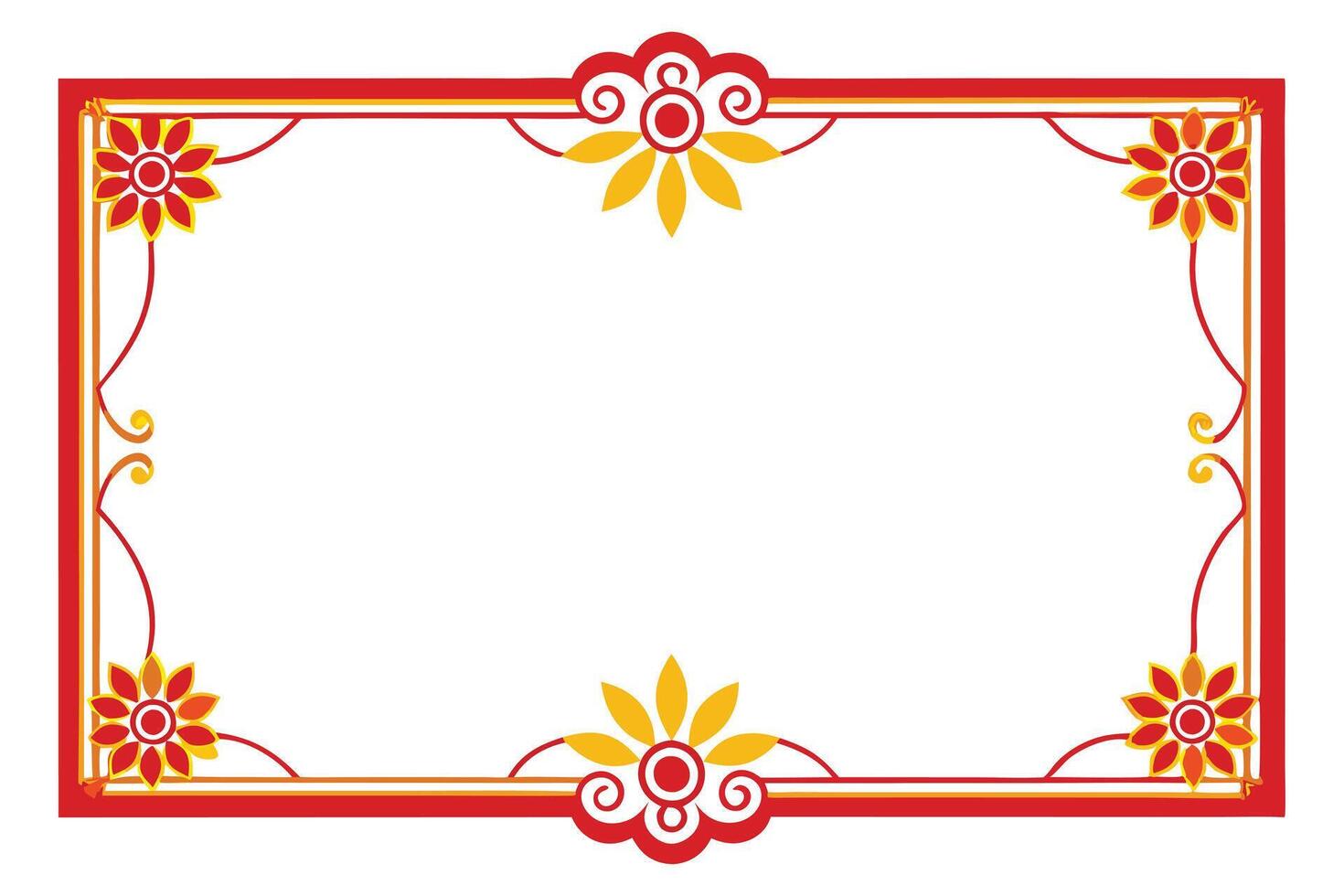 A Elegant Red Ornate Border Design for Labels or Templates vector