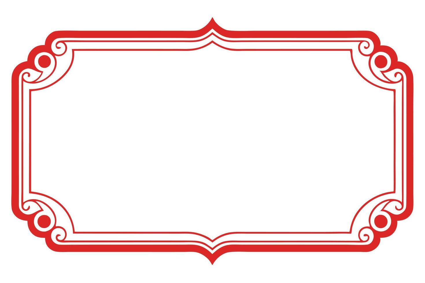 Elegant Red Ornate Border Design for Labels or Templates vector
