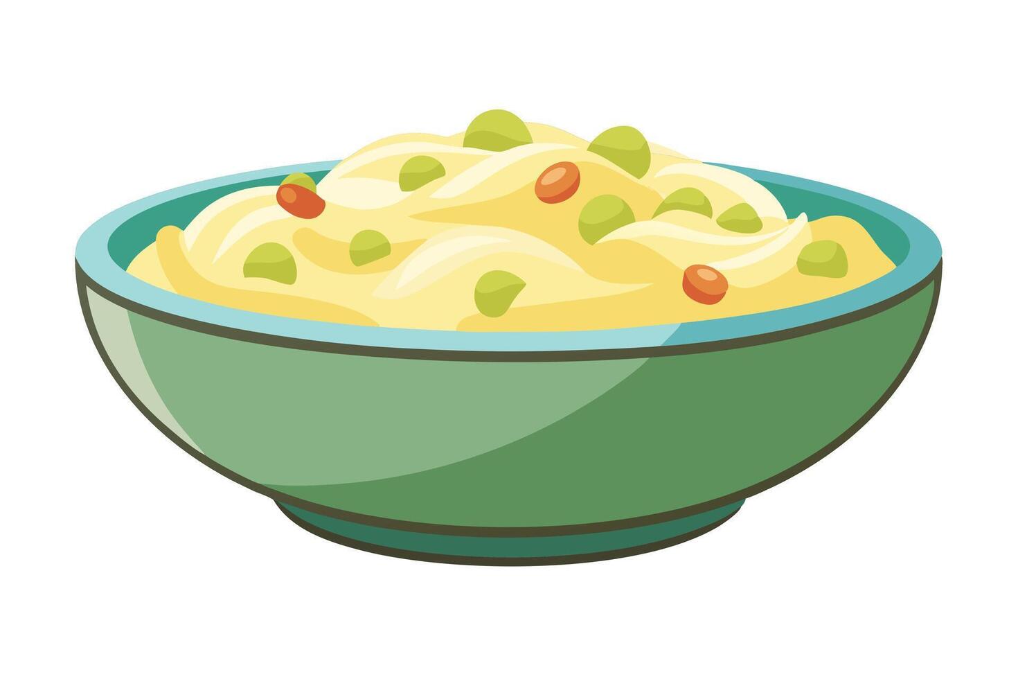 Creamy mashed potatoes in a pot, perfect for a comforting meal. vector