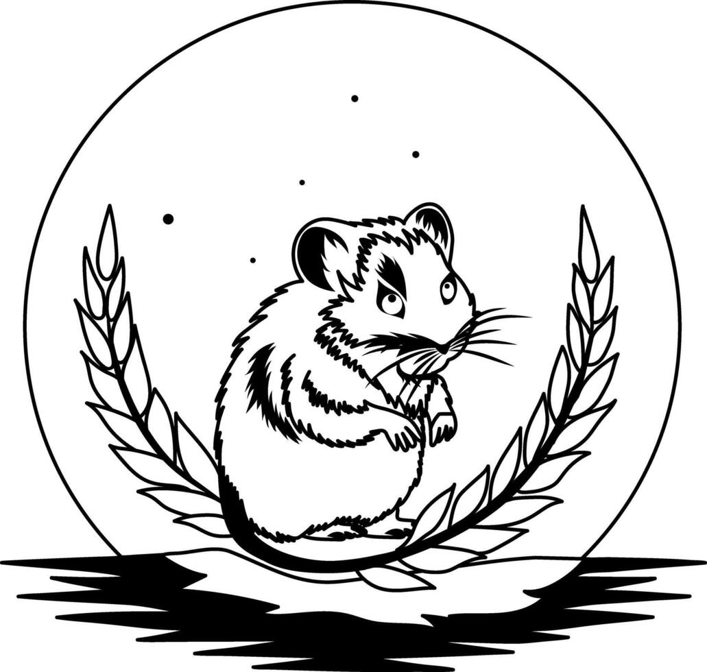 A glyph illustration of rodent vector
