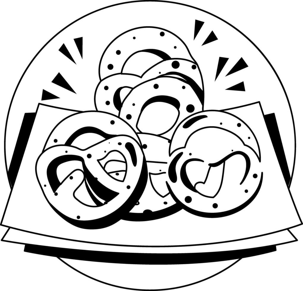 A glyph illustration of oktoberfest pretzels vector