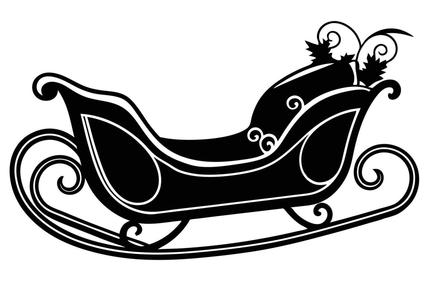 Black and White Santa's Sleigh Design vector