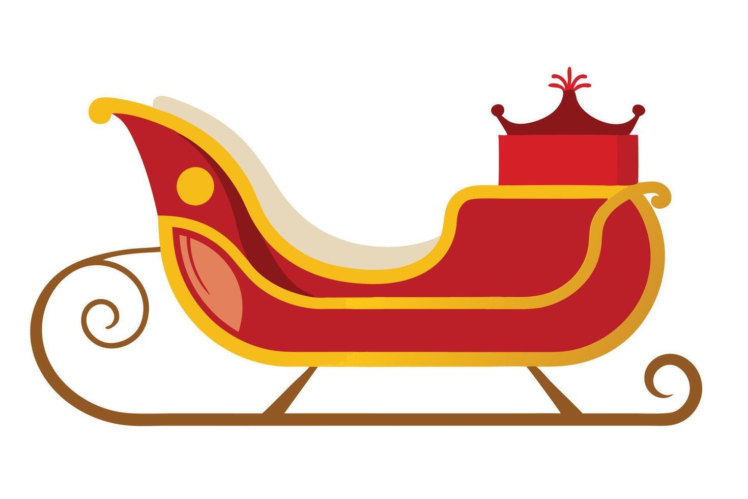 Christmas sleigh against a white background vector