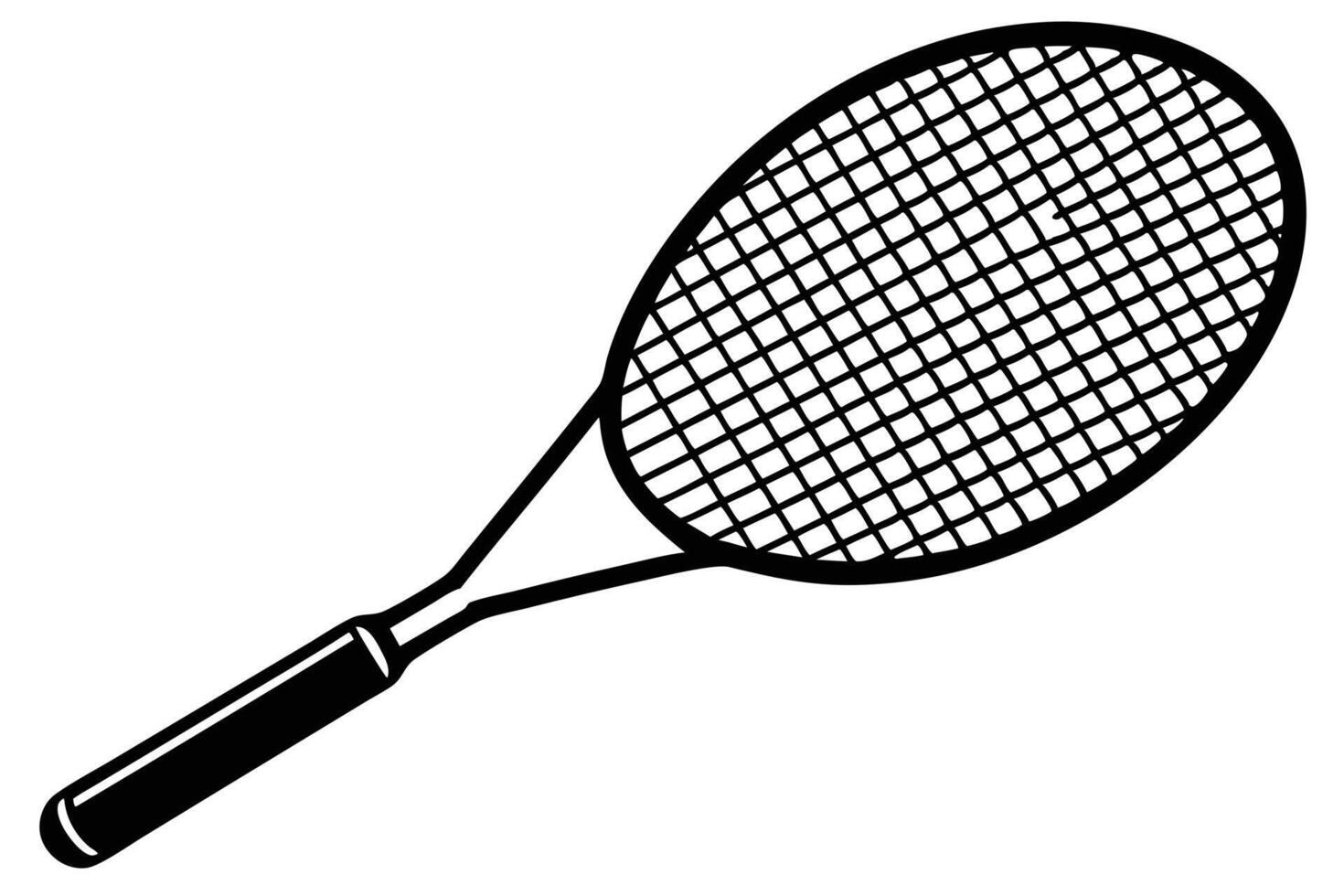 Black and white tennis racket graphic vector