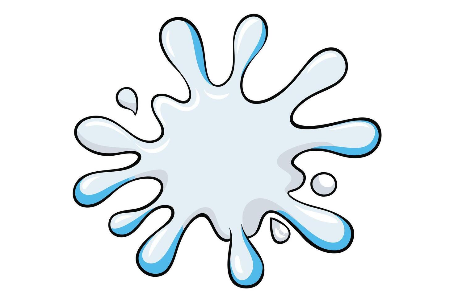 Cartoon Splash of Light Blue Liquid on White Background vector