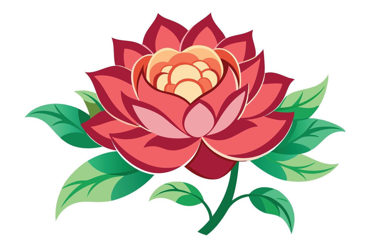 Vibrant Floral Illustration of a Beautiful Magnolia vector