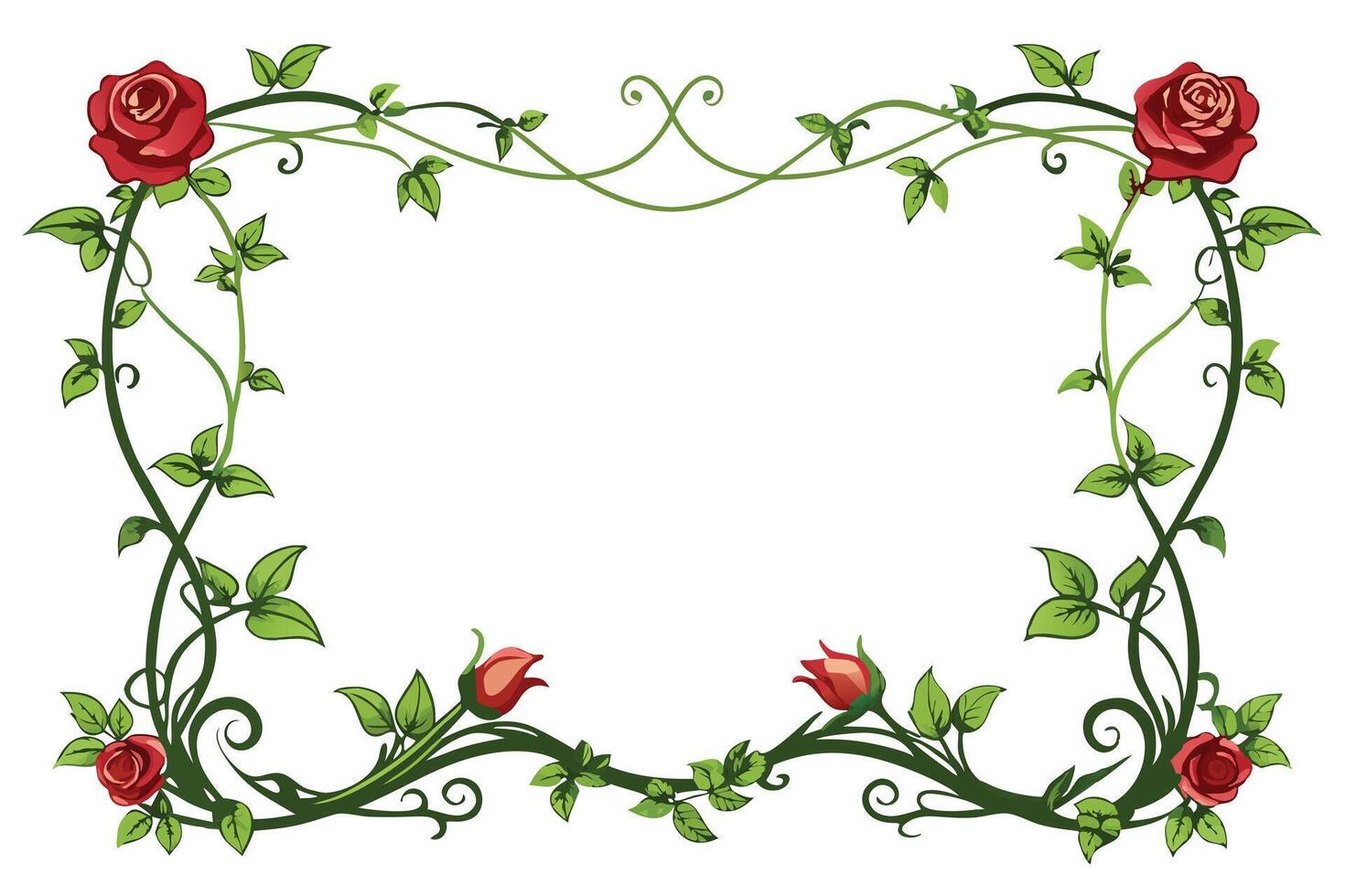 Ornate Rose and Vine Border Design vector