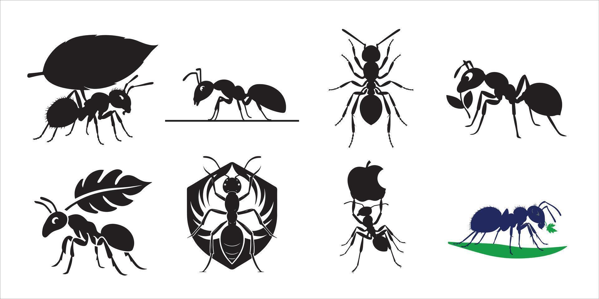 silhouette ant icon set on white background illustration vector