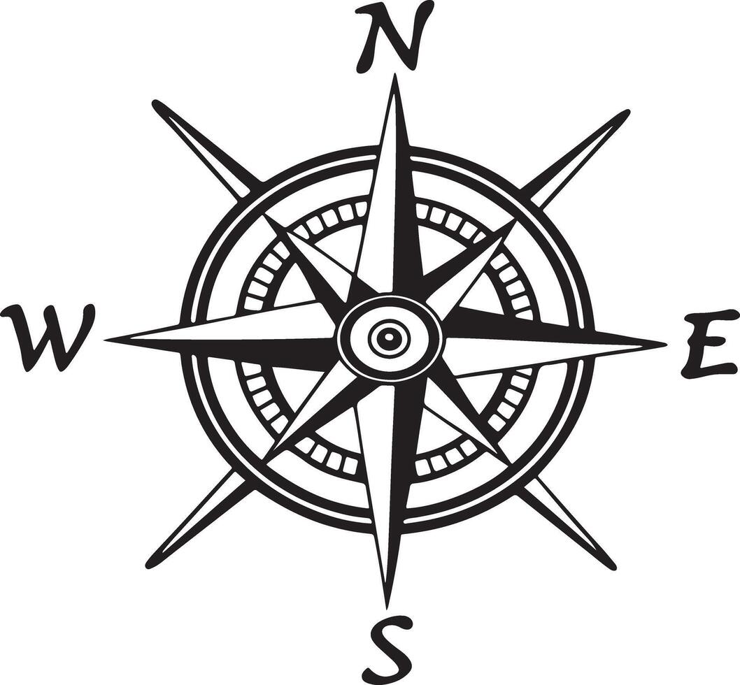 Compass Icon Flat Graphic Design vector