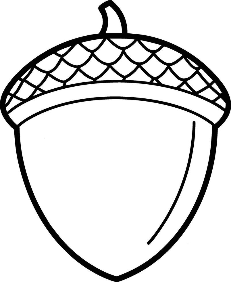 Acorn Outline - Simple Black Autumn Illustration vector