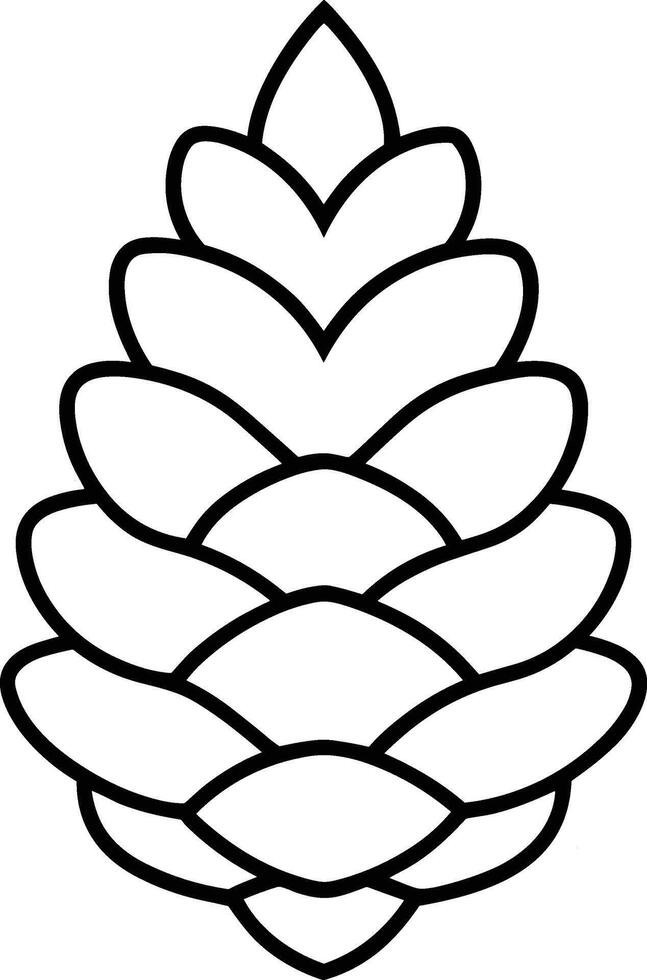 Pine Cone Outline - Simple Nature-Inspired Line Art vector
