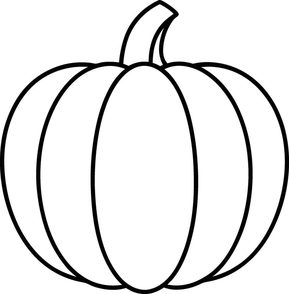 Simple Pumpkin Outline - Festive Fall and Halloween Design vector