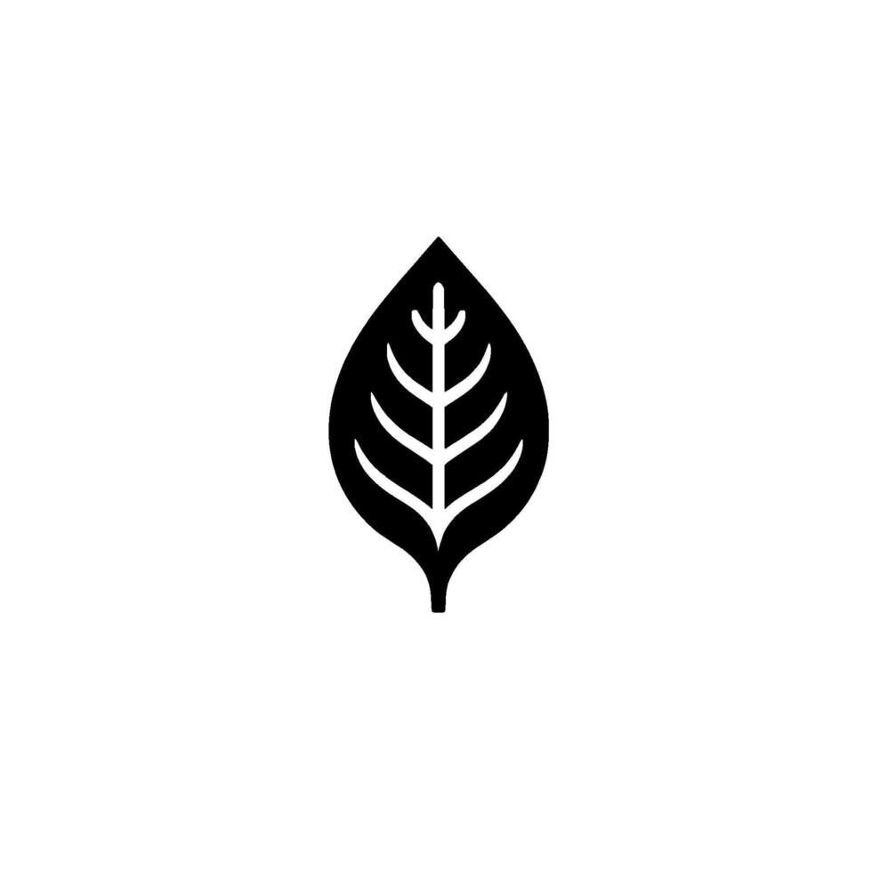 Minimalist Black Leaf on a Textured White Background. Simple, , and Symbolic of Nature and Growth. vector