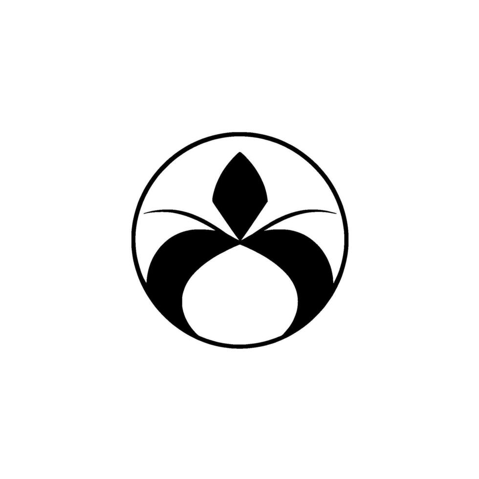 Minimalist Black and White Geometric Featuring a DiamondShaped Element, Curved Shapes, and a Circular Frame. vector