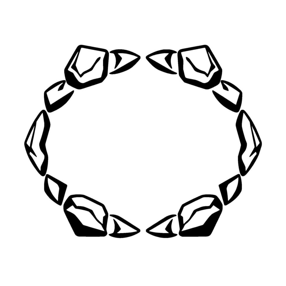 A Stylized Black and White Stone Bracelet, Circular Composition on a White Background, Minimalist . vector