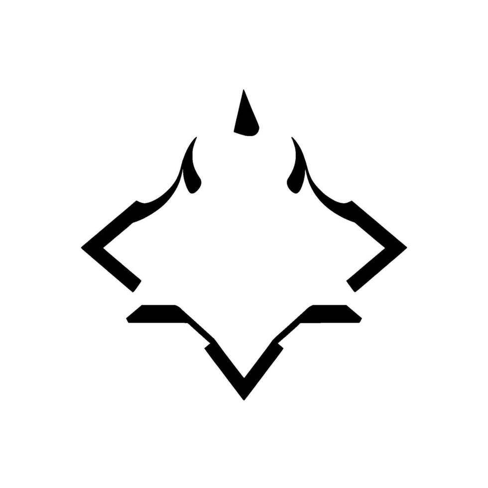 Geometric black and white with sharp angles, abstract shape, symmetrical composition, and minimalistic aesthetic. vector