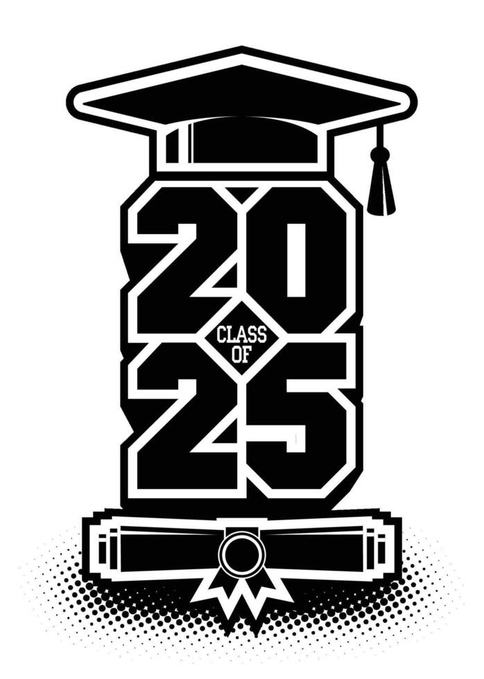 2025 graduate class logo with scroll vector